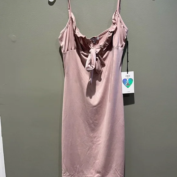 NWT IRIS Nude Pink Bodycon Dress Boutique Cocktail Mini Summer - Picture 6 of 15
